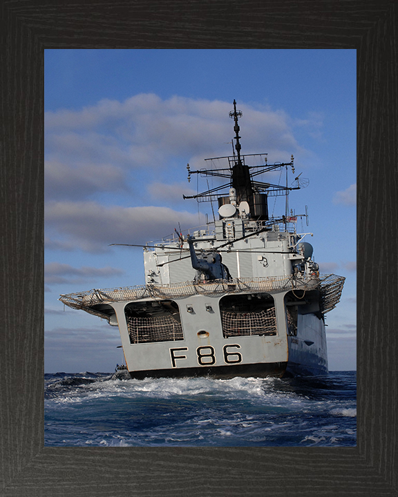 HMS Campbeltown (F86) Royal Navy Type 22 Frigate Stern View Photo Print Wall Art Decor Posters, Prints, & Visual Artwork Hampshire Prints 10 x 8 Black Frame No