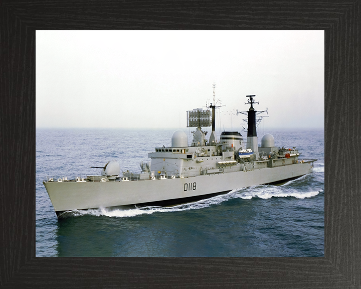 HMS Coventry (D118) Royal Navy Type 42 Destroyer At Sea Photo Print Wall Art Decor Posters, Prints, & Visual Artwork Hampshire Prints 10 x 8 Black Frame No