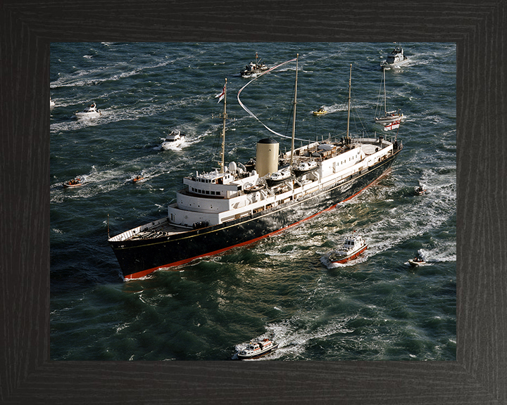 HMY Britannia Photo Print - Paying Off - Royal Navy - Royal Yacht Posters, Prints, & Visual Artwork Hampshire Prints 10 x 8 Black Frame No