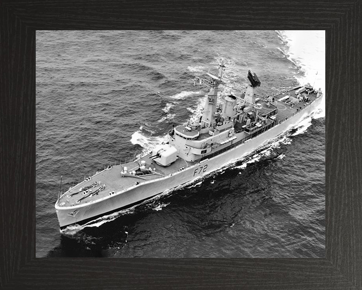 HMS Ariadne (F72) Royal Navy Leander Class Frigate From Above Photo Print Wall Art Decor Posters, Prints, & Visual Artwork Hampshire Prints 10 x 8 Black Frame No