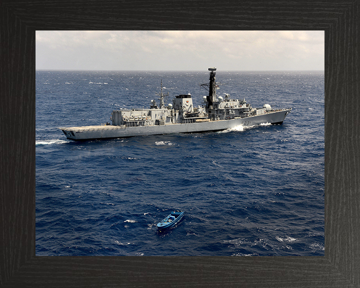 HMS Argyll (F231) Photo Print - Fast Boat Boarding 2014 - Royal Navy Type 23 Frigate Posters, Prints, & Visual Artwork Hampshire Prints 10 x 8 Black Frame No