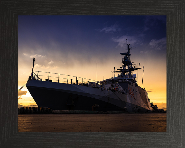 HMS Tamar (P233) Photo Print - Palawan 2022 - Royal Navy River Class Patrol Vessel Hampshire Prints 10 x 8 Black Frame No
