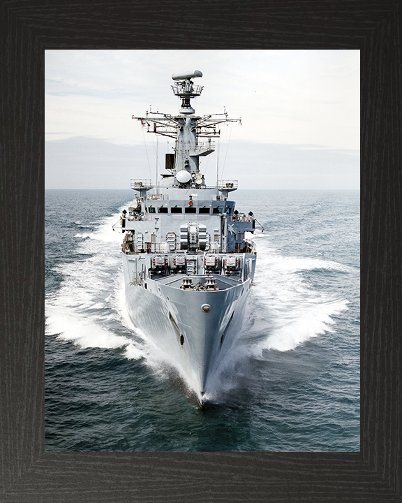 HMS Brazen (F91) Royal Navy Type 22 Frigate Bow View Photo Print Wall Art Decor Posters, Prints, & Visual Artwork Hampshire Prints 10 x 8 Black Frame No