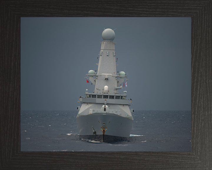 HMS Dauntless (D33) Photo Print - Bow View 2012 - Royal Navy Type 45 Destroyer Hampshire Prints 10 x 8 Black Frame No