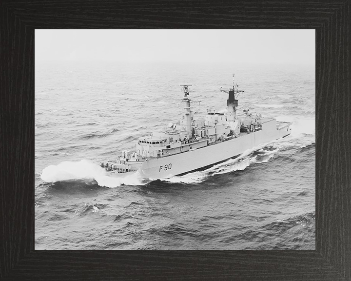 HMS Brilliant (F90) Royal Navy Type 22 Frigate Breaking Waves Photo Print Wall Art Decor Posters, Prints, & Visual Artwork Hampshire Prints 10 x 8 Black Frame No