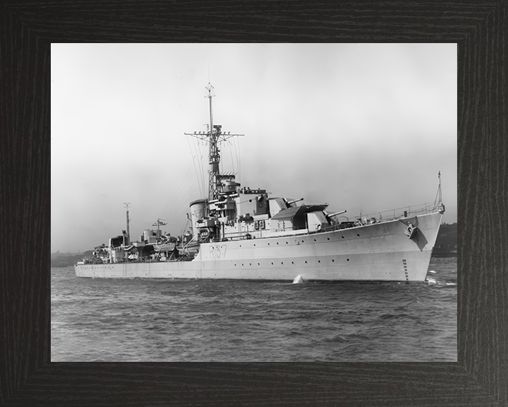 HMS Whelp (R37) Photo Print - At Sea 1944 - Royal Navy W Class Destroyer Hampshire Prints 10 x 8 Black Frame No