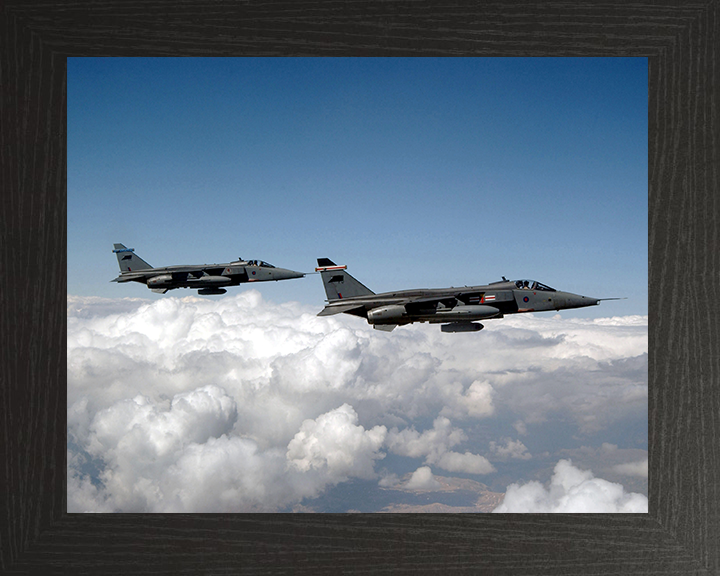 RAF Jaguar GR3A Jets in flight over Turkey Photo Print - Royal Air Force Aircraft Hampshire Prints 10 x 8 Black Frame No