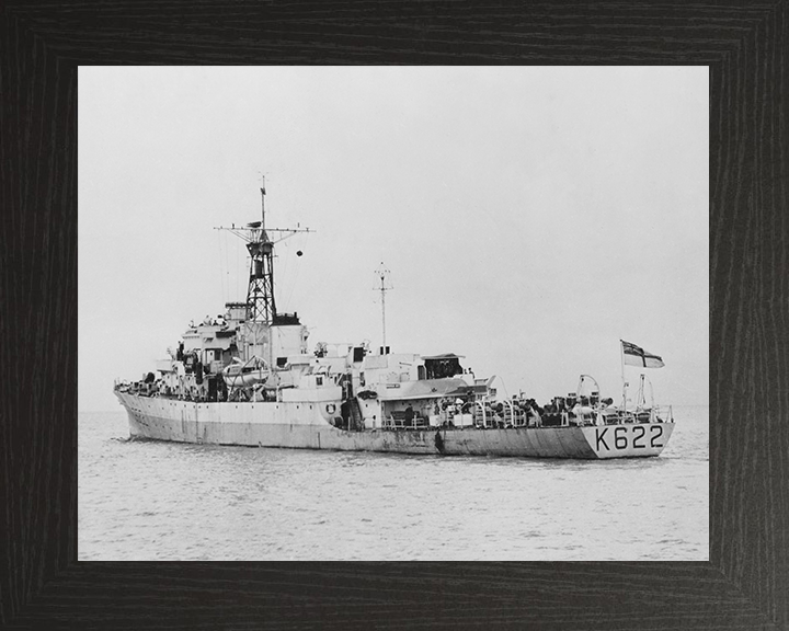 HMS Burghead Bay (K622) (F622) Royal Navy Bay Class Frigate Port Side Photo Print Wall Art Decor Posters, Prints, & Visual Artwork Hampshire Prints 10 x 8 Black Frame No