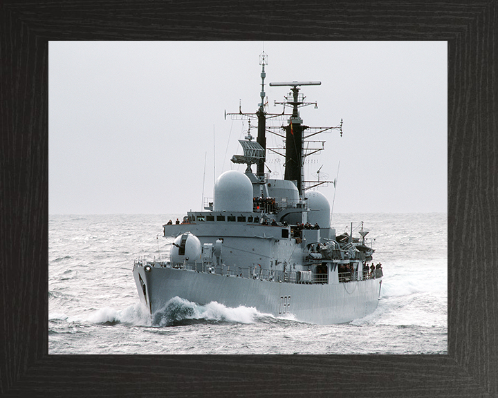 HMS Liverpool (D92) Photo Print - Underway 1986 - Royal Navy Type 42 Destroyer Hampshire Prints 10 x 8 Black Frame No