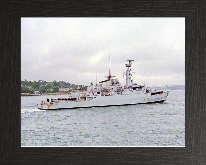 HMS Alacrity (F174) Royal Navy Type 21 Frigate Starboard View Photo Print Wall Art Decor Posters, Prints, & Visual Artwork Hampshire Prints 10 x 8 Black Frame No