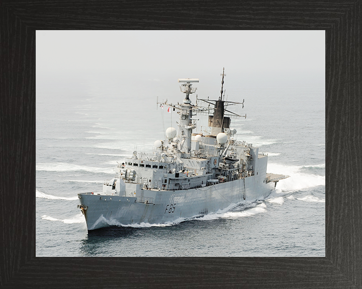 HMS Cumberland (F85) Royal Navy Type 22 Frigate Turning to Starboard Photo Print Wall Art Decor Posters, Prints, & Visual Artwork Hampshire Prints 10 x 8 Black Frame No