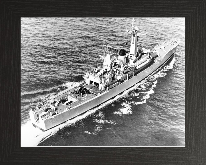 HMS Ajax (F114) Royal Navy Leander Class Frigate Photo Print Warship Wall Art Posters, Prints, & Visual Artwork Hampshire Prints 10 x 8 Black Frame No