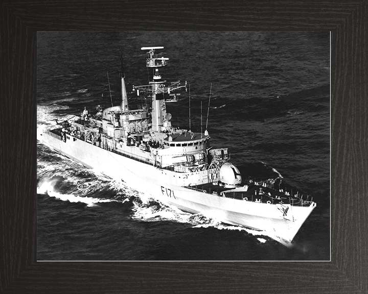 HMS Active (F171) Royal Navy Type 21 Frigate Photo Print Starboard Bow View Warship Wall Art Posters, Prints, & Visual Artwork Hampshire Prints 10 x 8 Black Frame No