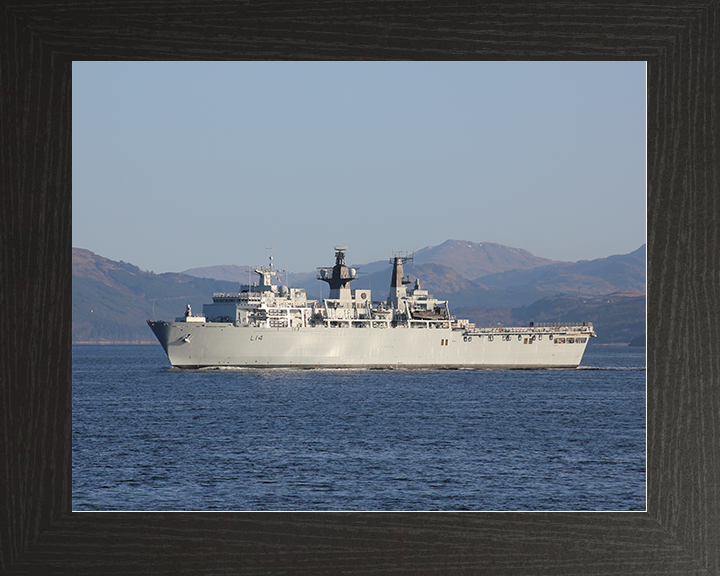 HMS Albion (L14) Royal Navy Albion Class Amphibious Ship Port Beam View Photo Print Wall Art Naval Decor Posters, Prints, & Visual Artwork Hampshire Prints 10 x 8 Black Frame No