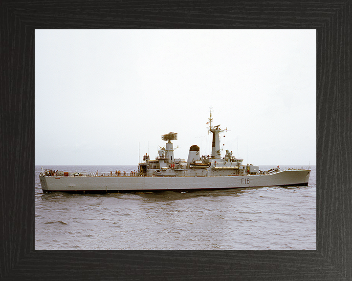 HMS Diomede (F16) Royal Navy Leander Class Frigate Starboard Beam View Photo Print Wall Art Decor Posters, Prints, & Visual Artwork Hampshire Prints 10 x 8 Black Frame No