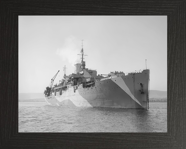 HMS Corfu (1943) Royal Navy Merchant Cruiser Starboard Bow View Photo Print Wall Art Decor Posters, Prints, & Visual Artwork Hampshire Prints 10 x 8 Black Frame No