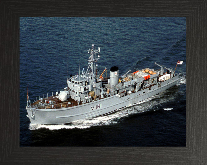 HMS Sheraton (M1181) Photo Print - High Port Side View - Royal Navy Ton Class Minesweeper Hampshire Prints 10 x 8 Black Frame No