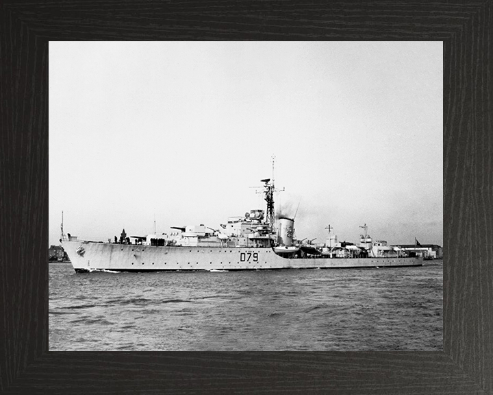 HMS Cadiz (D79) Royal Navy Battle Class Destroyer Port Side View Photo Print Wall Art Decor Posters, Prints, & Visual Artwork Hampshire Prints 10 x 8 Black Frame No