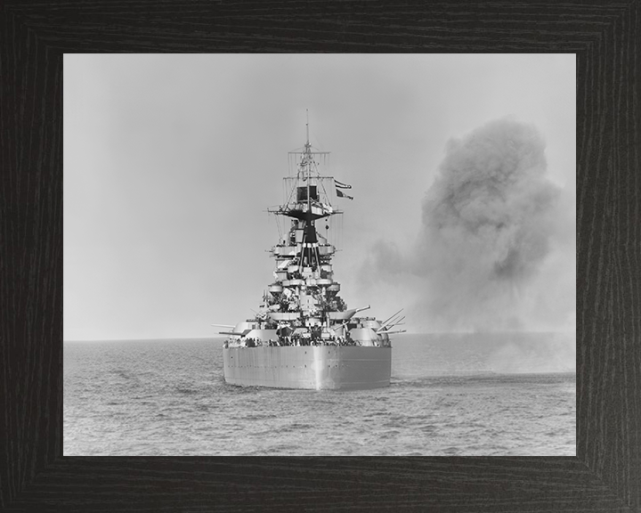 HMS Rodney (29) Royal Navy Nelson Class Battleship Normandy 1944 Photo Print Wall Art Poster Posters, Prints, & Visual Artwork Hampshire Prints 10 x 8 Black Frame No