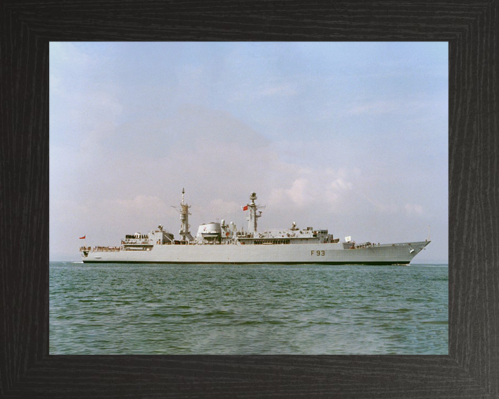 HMS Beaver (F93) Royal Navy Type 22 Frigate Starboard Beam View Photo Print Wall Art Decor Posters, Prints, & Visual Artwork Hampshire Prints 10 x 8 Black Frame No