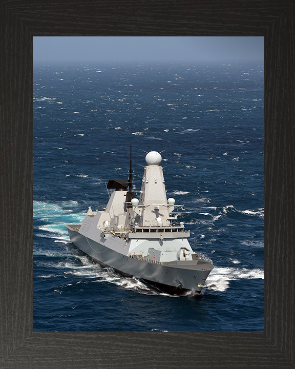 HMS Diamond (D34) Royal Navy Type 45 Destroyer Underway Portrait Photo Print Wall Art Decor Posters, Prints, & Visual Artwork Hampshire Prints 10 x 8 Black Frame No