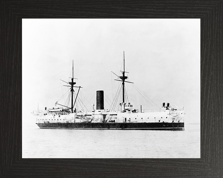 HMS Edinburgh (1882) Royal Navy Colossus Class Battleship Starboard Side Photo Print Wall Art Decor Posters, Prints, & Visual Artwork Hampshire Prints 10 x 8 Black Frame No