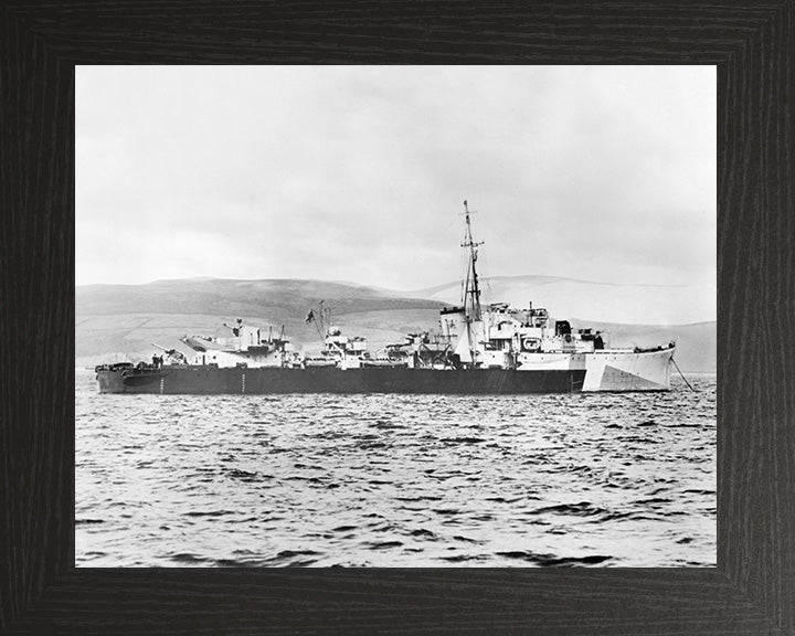 HMS Obedient (G48) Photo Print - Starboard View - Royal Navy O Class Destroyer Hampshire Prints 10 x 8 Black Frame No
