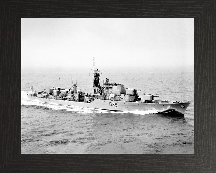 HMS Diamond (D35) Royal Navy Daring Class Destroyer Starboard View Photo Print Wall Art Decor Posters, Prints, & Visual Artwork Hampshire Prints 10 x 8 Black Frame No