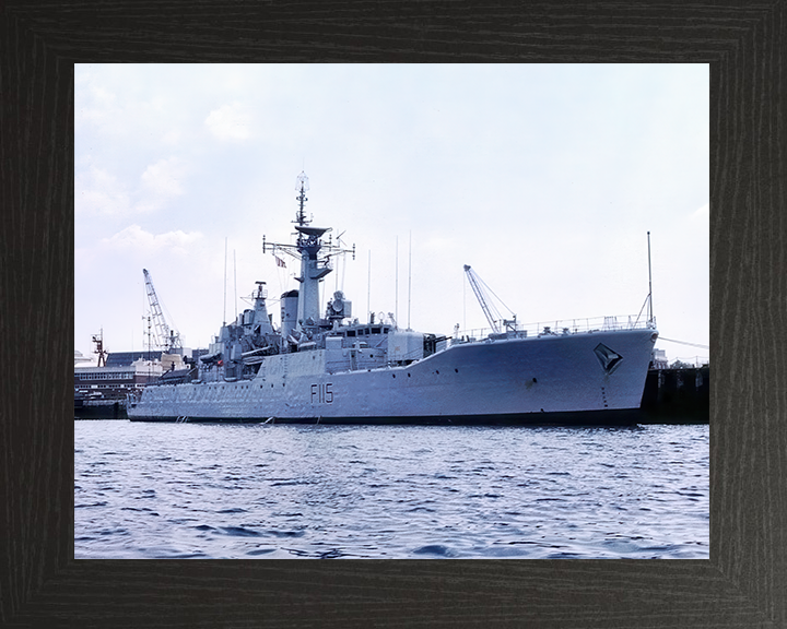 HMS Berwick (F115) Photo Print - Portsmouth 1983 - Royal Navy Rothesay Class Frigate Hampshire Prints 10 x 8 Black Frame No