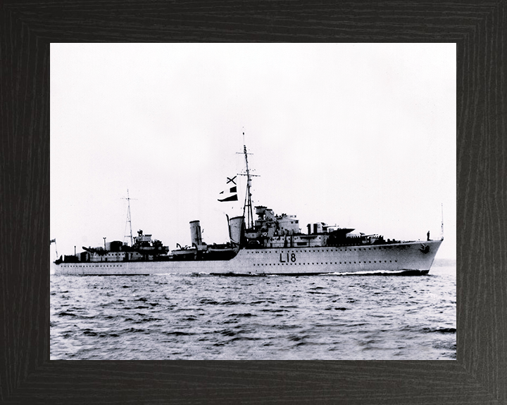 HMS Zulu (L18) Photo Print - at sea - Royal Navy Tribal Class Destroyer Posters, Prints, & Visual Artwork Hampshire Prints 10 x 8 Black Frame No