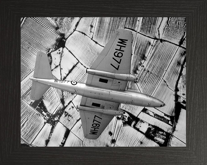 RAF Canberra B.6 in flight 1956 Photo Print - Royal Air Force Aircraft Hampshire Prints 10 x 8 Black Frame No