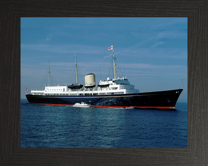 HMY Britannia Photo Print - Starboard View - Royal Navy - Royal Yacht Hampshire Prints 10 x 8 Black Frame No
