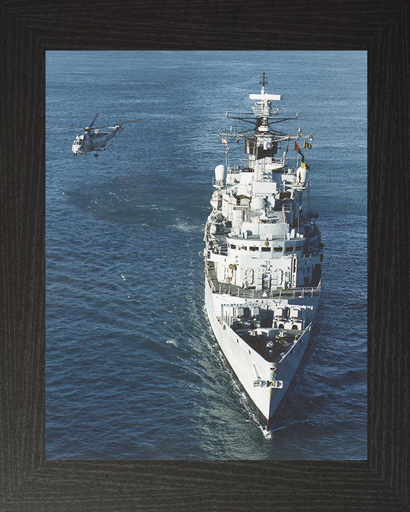 HMS Coventry (F98) Royal Navy Type 22 Frigate With Helicopter Photo Print Wall Art Decor Posters, Prints, & Visual Artwork Hampshire Prints 10 x 8 Black Frame No