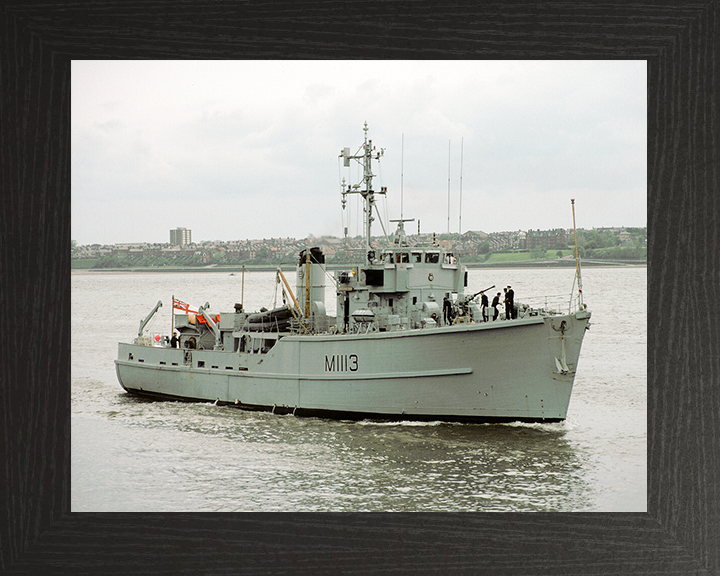 HMS Brereton (M1113) Royal Navy Ton Class Minesweeper Underway Photo Print Wall Art Decor Posters, Prints, & Visual Artwork Hampshire Prints 10 x 8 Black Frame No