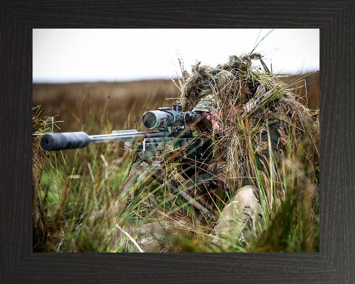 RAF Regiment Sniper Photo Print - Royal Air Force Hampshire Prints 10 x 8 Black Frame No
