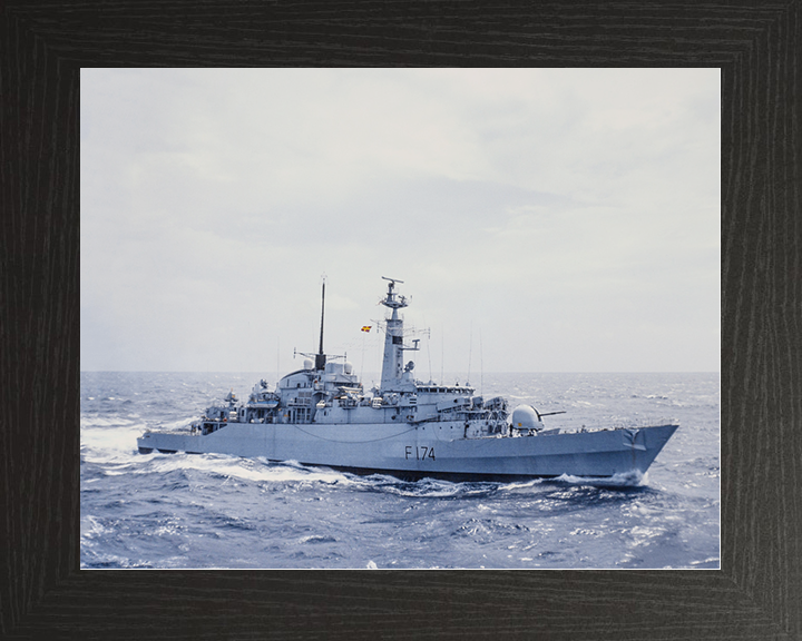 HMS Alacrity (F174) Royal Navy Type 21 Frigate Starboard View At Sea Photo Print Wall Art Naval Decor Posters, Prints, & Visual Artwork Hampshire Prints 10 x 8 Black Frame No