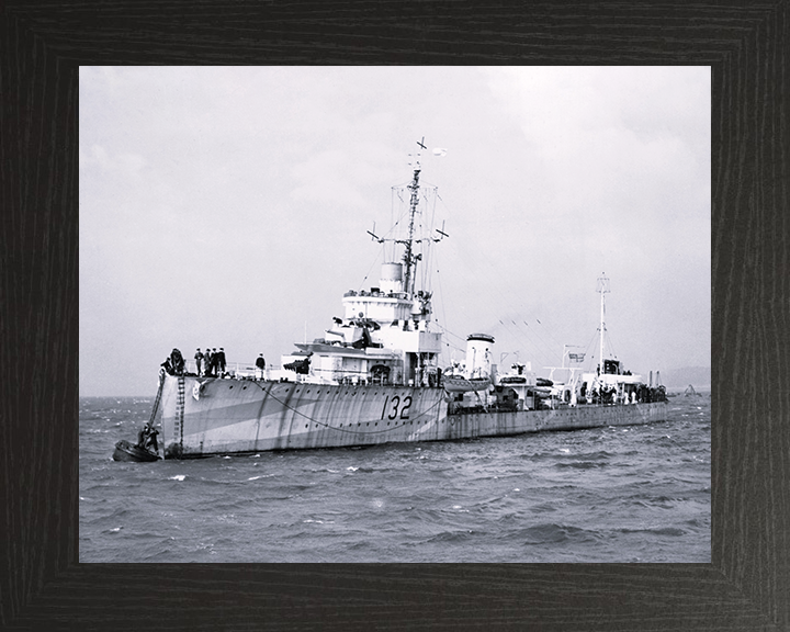 HMS Versatile (I32) Photo Print - At a Buoy 1943 - Royal Navy Admiralty V Class Destroyer Posters, Prints, & Visual Artwork Hampshire Prints 10 x 8 Black Frame No