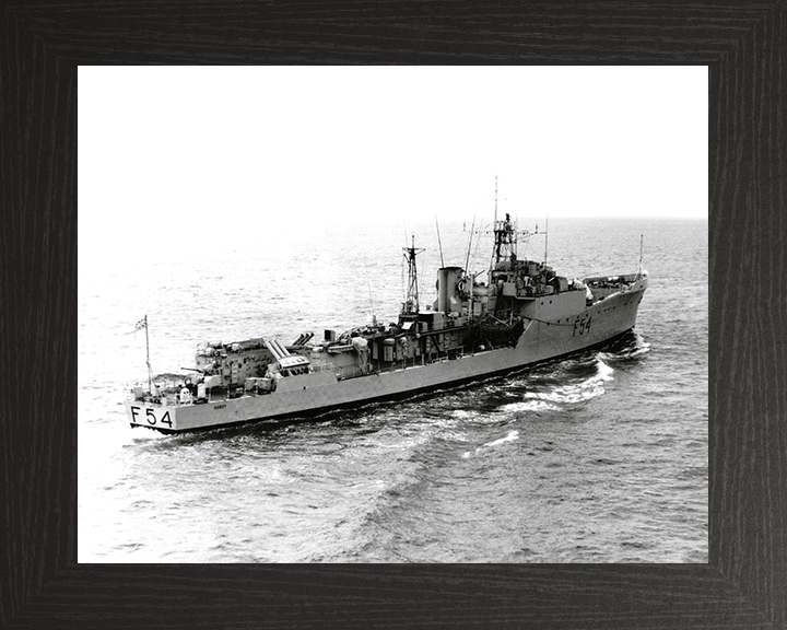 HMS Hardy (F54) Photo Print - Underway 1956 - Royal Navy Blackwood Class Frigate Posters, Prints, & Visual Artwork Hampshire Prints 10 x 8 Black Frame No