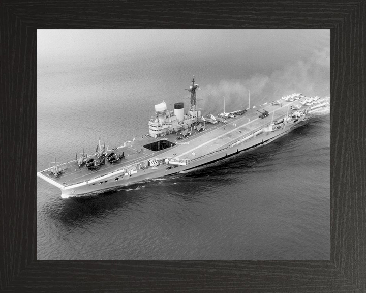 HMS Victorious (R38) Photo Print - At Sea 1959 - Royal Navy Illustrious Class Aircraft Carrier Hampshire Prints 10 x 8 Black Frame No