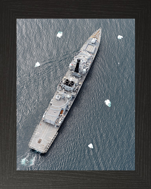 HMS Montrose (F236) Photo Print - South Atlantic 2011 - Royal Navy Type 23 Frigate Hampshire Prints 10 x 8 Black Frame No