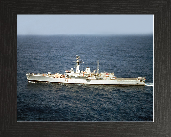 HMS Andromeda (F57) Royal Navy Leander Class Frigate Underway Port Side View Photo Print Wall Art Decor Posters, Prints, & Visual Artwork Hampshire Prints 10 X 8 Black Frame No