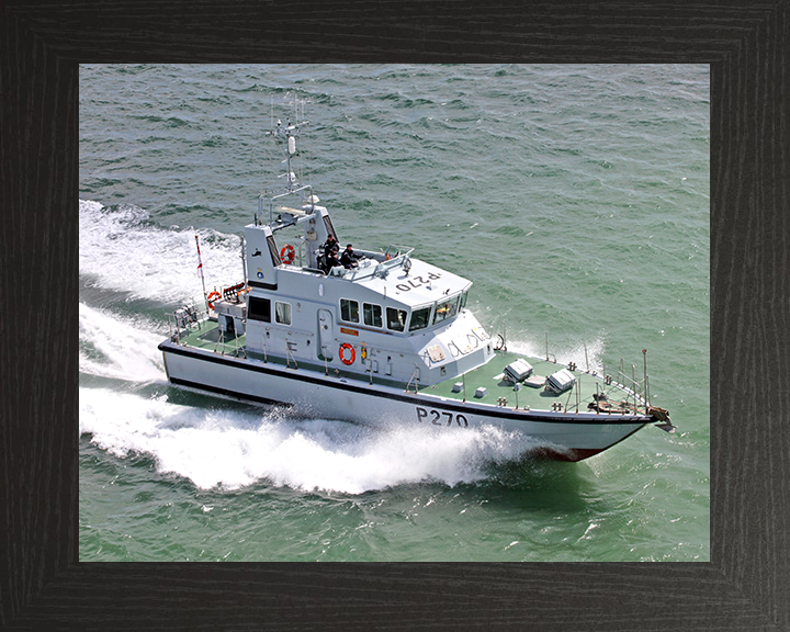 HMS Biter (P270) Photo Print - Starboard View 2017 - Royal Navy Archer Class P2000 Patrol Vessel Posters, Prints, & Visual Artwork Hampshire Prints 10 x 8 Black Frame No