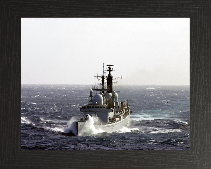 HMS Edinburgh (D97) Royal Navy Type 42 Destroyer Heavy Seas Photo Print Wall Art Decor Posters, Prints, & Visual Artwork Hampshire Prints 10 x 8 Black Frame No