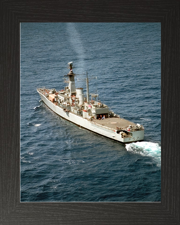 HMS Andromeda (F57) Royal Navy Leander Class Frigate From Above Photo Print Wall Art Decor Posters, Prints, & Visual Artwork Hampshire Prints 10 x 8 Black Frame No