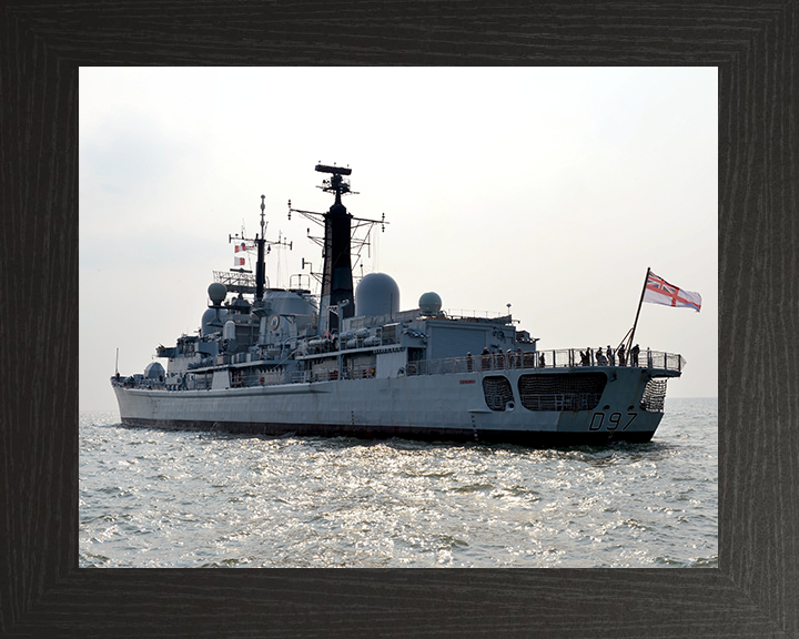 HMS Edinburgh (D97) Royal Navy Type 42 Destroyer Underway Photo Print Wall Art Decor Posters, Prints, & Visual Artwork Hampshire Prints 10 x 8 Black Frame No