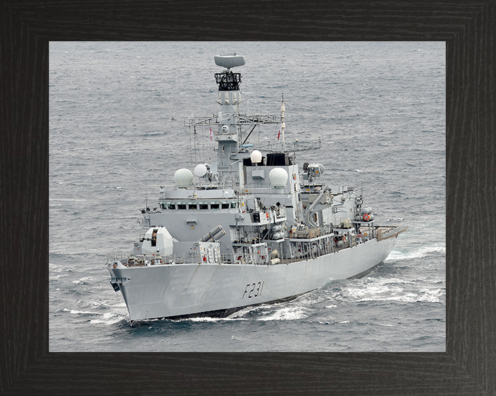 HMS Argyll (F231) Royal Navy Type 23 Frigate Caribbean 2014 Photo Print Wall Art Naval Decor Posters, Prints, & Visual Artwork Hampshire Prints 10 x 8 Black Frame No