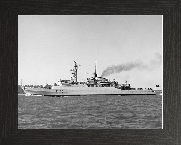 HMS Antelope (F170) Royal Navy Type 21 Frigate Port Side View Photo Print Wall Art Decor Posters, Prints, & Visual Artwork Hampshire Prints 10 x 8 Black Frame No