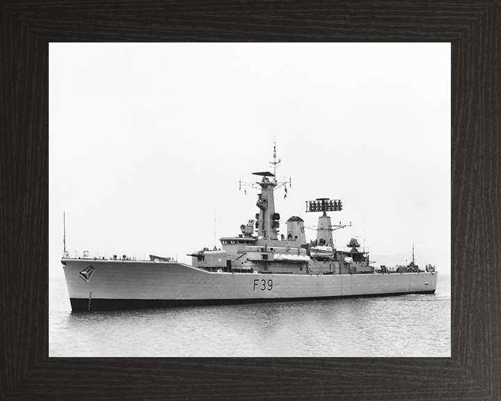 HMS Naiad (F39) Photo Print - at sea - Royal Navy Leander Class Frigate Posters, Prints, & Visual Artwork Hampshire Prints 10 x 8 Black Frame No