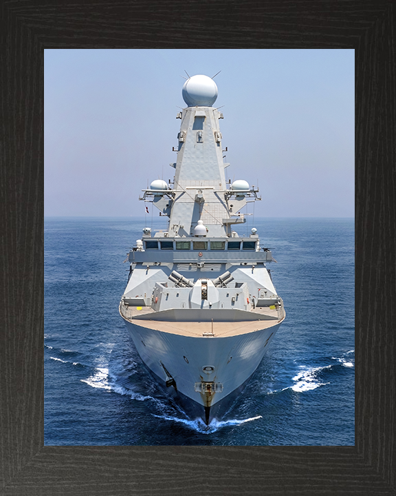 HMS Duncan (D37) Royal Navy Type 45 Destroyer High Bow View Photo Print Wall Art Decor Posters, Prints, & Visual Artwork Hampshire Prints 10 x 8 Black Frame No