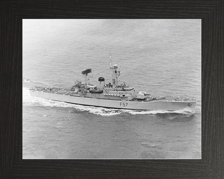 HMS Andromeda (F57) Royal Navy Leander Class Frigate High Starboard View Photo Print Wall Art Decor Posters, Prints, & Visual Artwork Hampshire Prints 10 x 8 Black Frame No